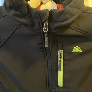 Snozu Performance Jacket with Black and Neon Green, youth size 7, zip pockets